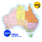 LARGE Colourful Aussie Traveller Map Vinyl Decal