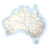 LARGE Aussie Traveller Map Vinyl Decal
